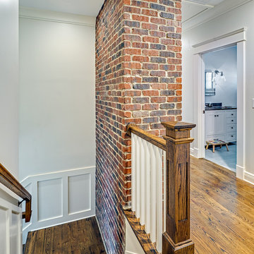 Stairs with Exposed Brick CHimney