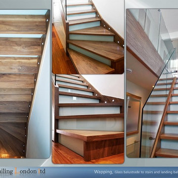 Stairs with glass risers