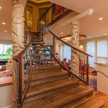Stairway in Casually Elegant Maui Condo Remodel