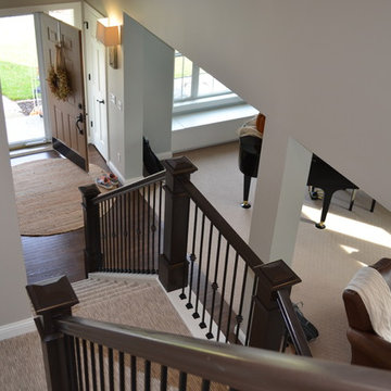 Stairway, Stain Poplar with Iron spindles