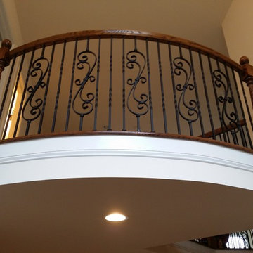 Stairway with Wrought Iron Balusters