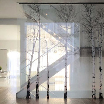 Stairwell glass installation