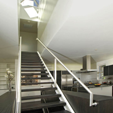 Stairwell with skylight above