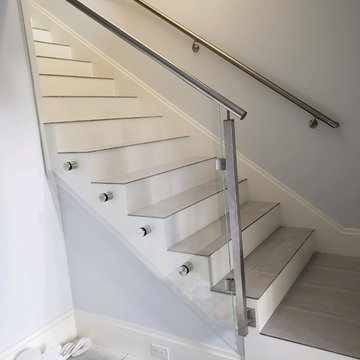Starphire Tempered Glass With Top Mounted Steel Handrail