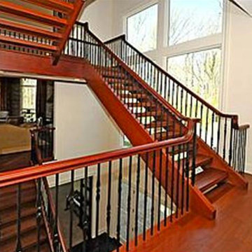 Stately Manor Home transitional stairway