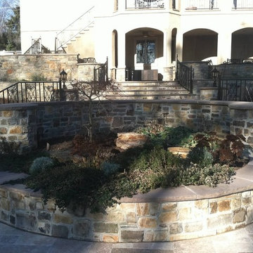 Stone Backyard Entry w/ Planter