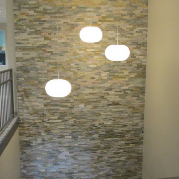 Stone Tile Accent Wall for High Ceilings