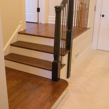 Straight And Platform Stairs With Iron Balustrade