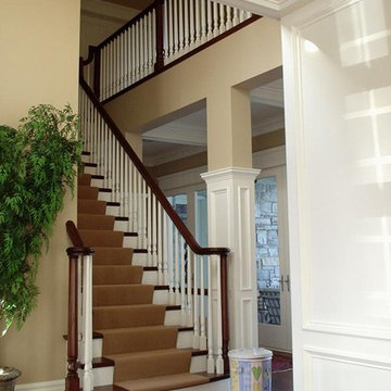 Straight Stair With Wood Pickets