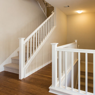 Strand Woven Bamboo Flooring & Carpeted Stairs