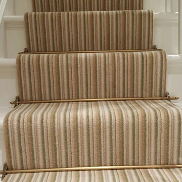 Striped Carpet Runner to Stairs