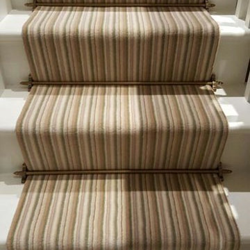 Striped Carpet Runner to Stairs