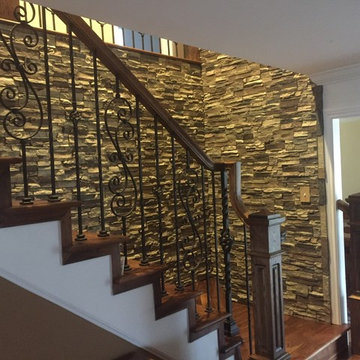 Stunning Walnut and Rock Staircase