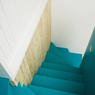 Danish painted staircase photo in Copenhagen with painted risers