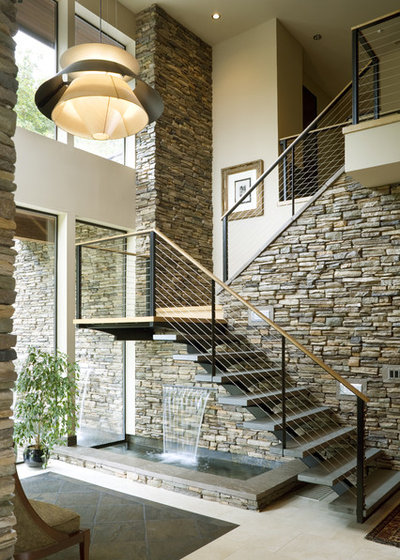 Contemporary Staircase by Alan Mascord Design Associates Inc