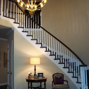 The NEW Nolan Entry Staircase with Venetian Glass Chandelier