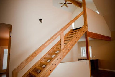 Example of a trendy staircase design in Edmonton