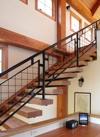Farmhouse Staircase by Northworks Architects + Planners