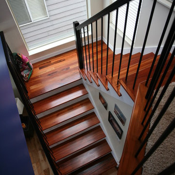 Tigerwood treads and wrought iron