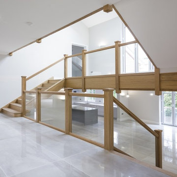 Timber Staircase with Glass Balustrades
