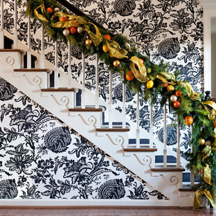 Inspiration for an eclectic wooden staircase remodel in Little Rock