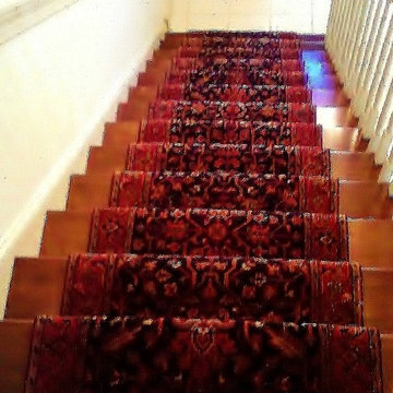 Traditional Hand-knotted Stairway Runner Installation