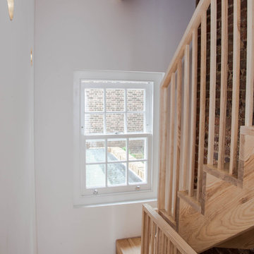Traditional Sash window & Contemporary Ash Staircase