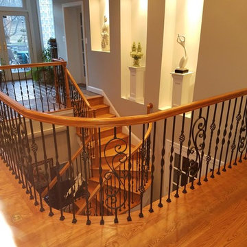 Traditional Staircase to Basement