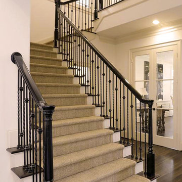 Traditional Wood with Iron Balusters