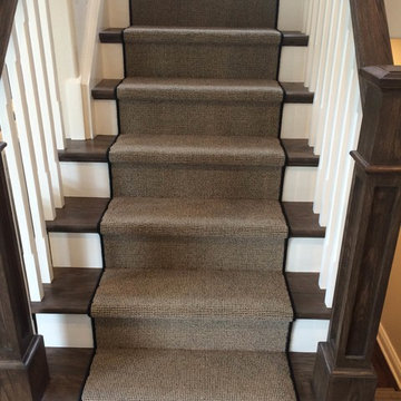 Transitional Staircase Custom Runner with Serging