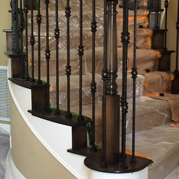 Tuscan spiral staircase remodel