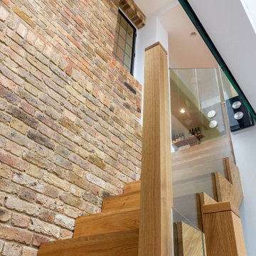 Two storey house extension with half basement in Hampstead, North West London