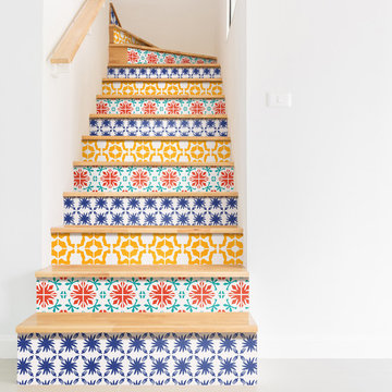 Tyles patterns, multi, on staircase