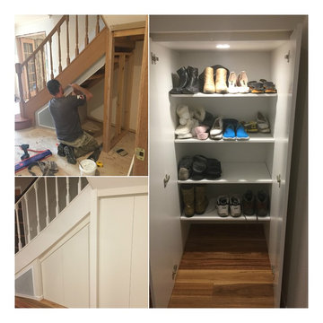 Under stair - Before / During & After - Storage Solutions