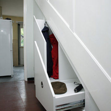 Understairs unit with sliding cupboard in London, UK