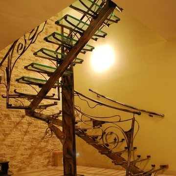 Unique Staircase. Hand Made Wrought Iron Art. Bespoke.