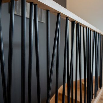 Unique wood and steel railing/ Rampe unique barreaux de fer