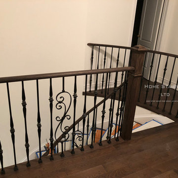 Upgrade, Install new iron picket, and newel post,  Richmond hill