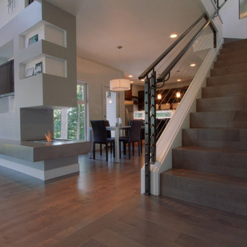 Urban modern 90 degree edge custom staircase