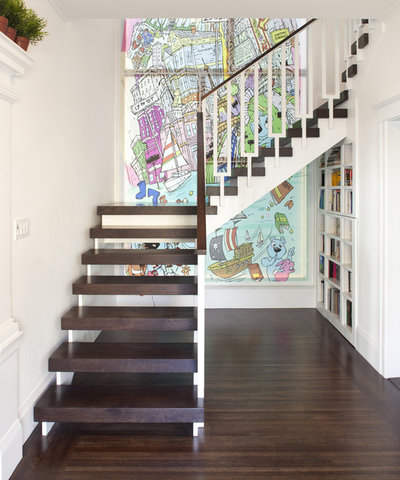 Eclectic Staircase by Feldman Architecture, Inc.