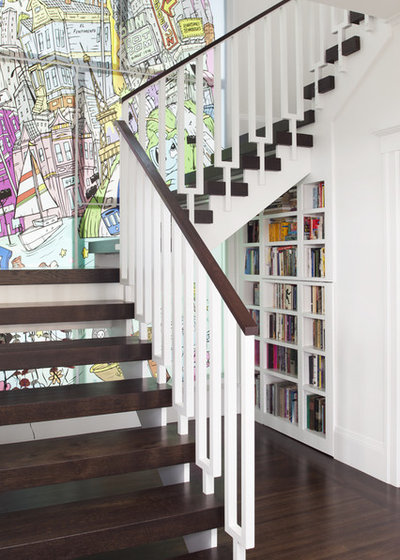 Eclectic Staircase by Feldman Architecture, Inc.