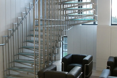 Photo of an industrial staircase in London.
