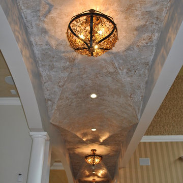 Venetian Plaster  halllway. Vaulted ceiling