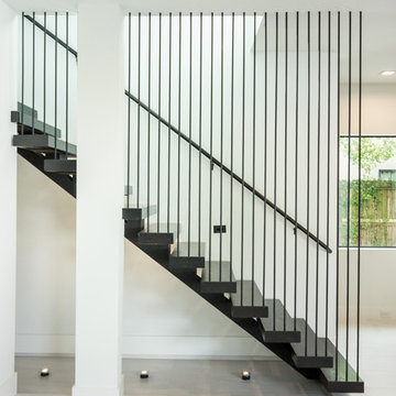 Vertical Bar Stair Railing - Memorial Houston Modern Home