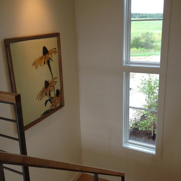 Vertical windows in the stairwell