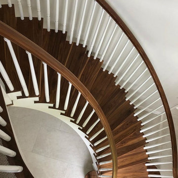View from the landing of our Walnut & White Helical Staircase