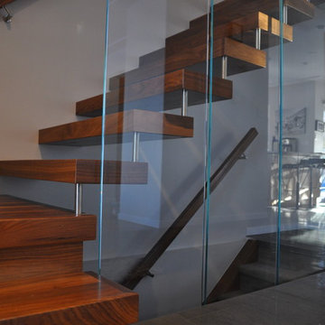 Walnut Cantilevered and Glass