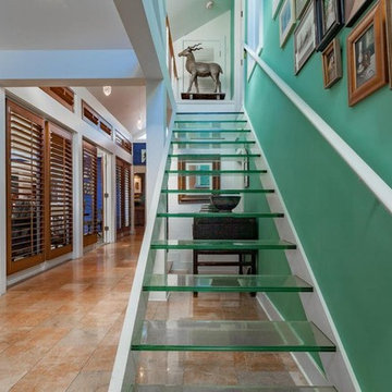 Watson House - Hallway with glass stair