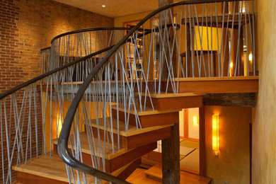 Staircase - rustic staircase idea in Boston