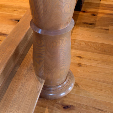 Whimsical White Oak Stair with Iron Balustrade